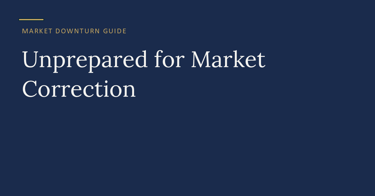 Advisor unprepared for market correction warning signs